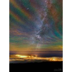 Rainbow Airglow over the Azores #nasa #apod #airglow #gravitywaves #atmosphere #oscillations #constellations #milkyway #andromeda #m31 #universe #mountpico #azores #portugal #faial #space #science #astronomy