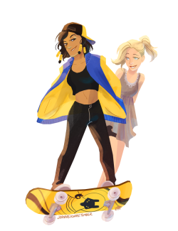 joannekwan: some more pharmercy and more of my skater au~