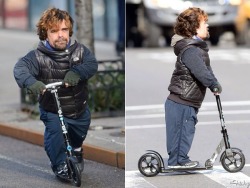 actionables:saveitforsatan:  If you’re feeling anything less than happy, Here’s Peter Dinklage on a scooter.  Peter Dinklage is a gift to this world 