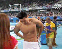 ningzetaos:   (16/08/10) Ning Zetao after qualifying for the 100m freestyle semi-finals at Rio Olympics 2016   