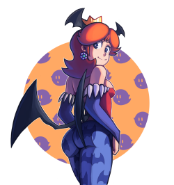 grimphantom2:  unseriousguy:  so i drew peach as morrigan for halloween. Now i have Daisy as lilith. Tried painting stuff this time  Dat Daisy! She looks hot in that outfit =)   &lt;3333