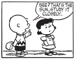 smurphy4033: gameraboy:  That time Charlie Brown tried to blind Lucy. Peanuts, August 3, 1953  Cute, funny, and clean. 