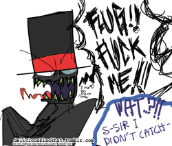 deliciousblackhat:  FLUG: S-SIR- UHM- I I- THIN- think the word you are looking for a-are-BLACK HAT:  “FUCK “ FLUG: WATBLACK HAT: OH STOP FUCKING STUTTER YOU BLOODY NERD AND PLEASE ME ALREADY 