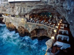 Fortheloveofmegan:  I Would Like To Go To The Grotta Palazzese In Puglia, Italy.
