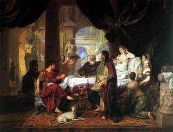 rjtyler:  LAIRESSE, Gérard de Dutch painter (b. 1641, Liège, d. 1711, The Hague) Cleopatra’s Banquet c. 1675 Oil on canvas, 74 x 96 cm Rijksmuseum, Amsterdam 