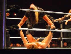 rwfan11:  …. I’m sure Seth has been stretched worst than this before! ;-) …………and check out Roman over there! ….is he yearning to be stretched too!? haha