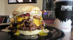 everybody-loves-to-eat:  theangrydinosaur:  jesus fucking christ  These photos belong to Trygyzistan from Flickr. He took them at Zombie Burger in Des Moines, Iowa. Please don’t delete this, I hate to see his work being unsourced. He takes beautiful