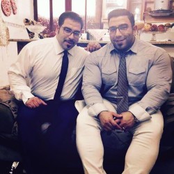 bbstreetclothes:  Iranian bodybuilder Isaac Ghavidel (right) and friend! 