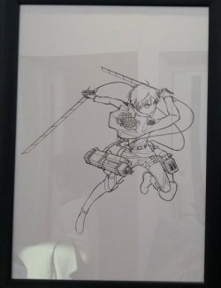 fuku-shuu:  Original lineart of Eren and Levi’s official visuals from the Shingeki no Kyojin x Tokyo SKYTREE event! Update: Added Mikasa, Armin, &amp; Colossal Titan!  More from SnK Exhibitions &amp; Events || General SnK News &amp; Updates 