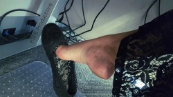 f-s-f-e-productions:  I love when she’s dangling her little flats at the office and sneaks me some foot pics…all while trying not to get noticed by her coworkers…