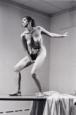 Carolee Schneeman, American visual artist. Top &amp; bottom pictures: Interior Scroll (1975).