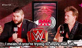 mithen-gifs-wrestling:  “Do you feel like Chris is your security blanket?”