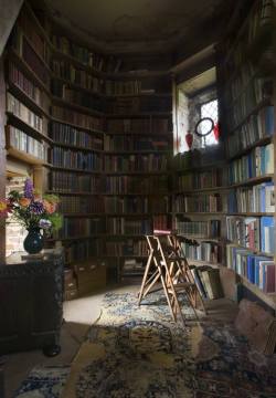 pagewoman:  Writing Room in the Tower at Sissinghurst Castle, Kent, England where the personal books of Vita Sackville-West are stored by John Hammond   