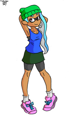 My Inkling in Splatoon 2 looked really cute, so I decided to draw her. Yes, I play as the girl Inkling. Gotta get that Sombra hair. 