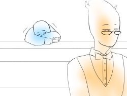 sugoitrashking:  so sans gets drunk, passes out, and has a nightmare in grillby’s. what is a bartender to do?