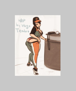 Rebecca Crane - Assassin’s Creed - Cartoon PinUp Sketch - WIP  I’ve heard it&rsquo;s a bit of a challenge to get into her pants   :)   #OCaptainPickardMemeWhereArtThouFinished pinup - here.  Newgrounds Twitter DeviantArt  Youtube Picarto Twitch 
