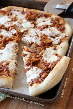 halfgirlhalfcake:  Bacon and Barbecue Chicken Pizza Recipe from @Rachel {Baked by Rachel}Click to check a cool blog!Source for the post: Click
