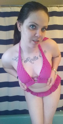 AlexaAnarchy in an itty bitty polka-dotted bikini