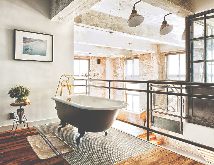 urbnindustrial:  The Loft Of Tumblr Founder David Karp  Ughhh love the tub and flooring