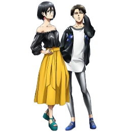 erensjaegerbombs:  Transparent RivaMika fashion icons~ (Mikasa) (Levi) 