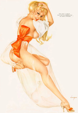 lovethepinups:    Alberto Vargas - Playboy Magazine Vargas Girl - December 1969 - “And when I realized there were no shopping days left before Christmas …”  