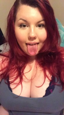 buppygirl:  I so often stick my tongue out in selfie posts because I honestly hope it makes you imagine cumming on my face! Have fun! hehe 😇🍆💦 Tiddies out versions here