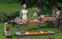 girlmeateater:  happy-cannibal:  BBQ Party  Such a pleasant, normal scene. 