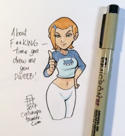 callmepo: Given my love of cartoon redheads, I am surprised that I haven’t drawn Gwen yet.   Let’s remedy that. 