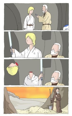 dorkly:  Jedi Training “Well, at least now I don’t have to tell him that thing about his dad…”  If only this would&rsquo;ve happened for real. Fuck, I hate Luke so much.