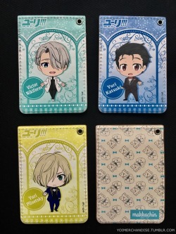 yoimerchandise: YOI x A3 SD Chara Passes Original Release Date:April 2017 Featured Characters (4 Total):Viktor, Makkachin, Yuuri, Yuri Highlights:More merch from the A3 suited chibi designs! Yuri’s leopard print lapels always make me smile :)   More