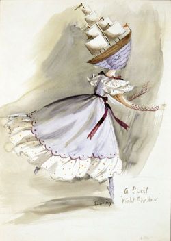 Costume design for The Night Shadow by Dorothea Tanning.