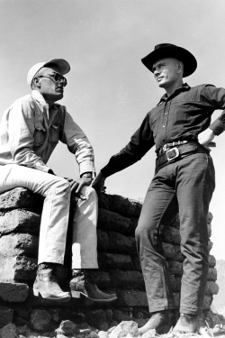 bellecs:  Yul Brynner and director John Sturges filming The Magnificent Seven (1960) 