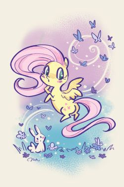 melissahesterblog:  Babscon is just around the corner, so I have been in pony mode.   Fluttershy and her bunny pal, Angel, are the cutest.      &lt;3