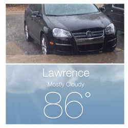 It&rsquo;s definitely not just mostly cloudy. It&rsquo;s storming and hailing on my car.  (at The Bear Cave)