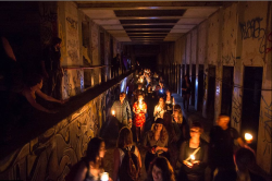 chocotardy:  fvck-kids:  bi-polar-oid:  An underground party, inside an abandoned subway station, 7 stories beneath New York city.  Read the full story, with fascinating pictures, here..  daaamn those pictures are sick aff   WHY WAS I NOT AT THIS