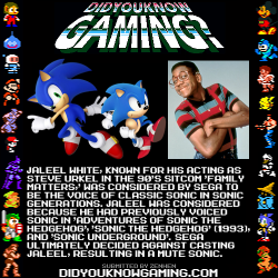 didyouknowgaming:  Update: Despite what the evidence suggested, Jaleel has just gone on record saying he was not approached by SEGA to voice Sonic. https://twitter.com/jaleelwhite/status/290321104411705345 Sonic Generations. Video interview where SEGA