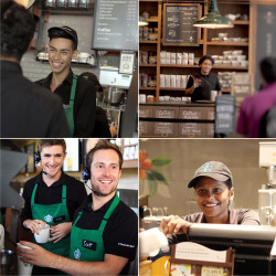 coat: atstarbucks:  Los Angeles, New York City, Cardiff, Bangalore — At any Starbucks in any country in the world, real-life connection is happening not only across the table over coffee, but across the counter right when you walk in.  One time I walked