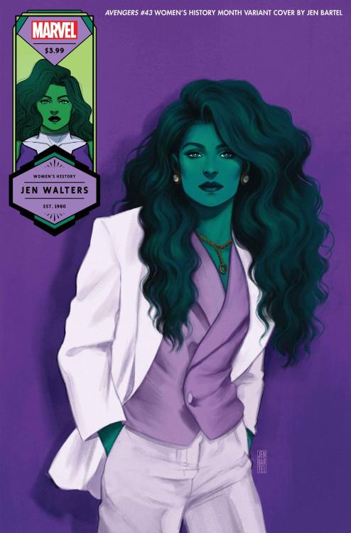 geekynerfherder:‘Women’s History Month’ Marvel Comics variant covers by Jen Bartel.On sale throughout March 2021, starting March 3.