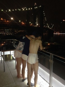 wetscruff:  this is what happens when you get a bunch of diaperboys together on a rooftop overlooking Manhattan…   HOT men!