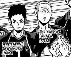 namidacchi:  moment to appreciate how Tanaka flipped off Jouzenji and Daichi had to grab his wrist like “tanaka no stop that” 