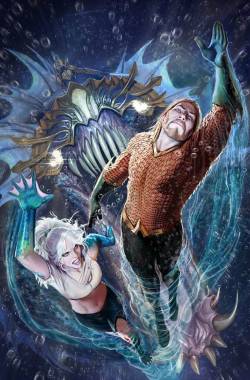 nebezial-asheri:aquaman 26 cover and a shot of dolphin out in july