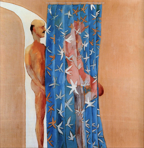 newloverofbeauty:  David Hockney (b. 1937)   Two Men in Shower  1963)