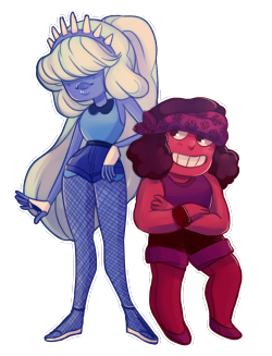 artistii:  Sapphire and Ruby - Steven Universe  &lt;3