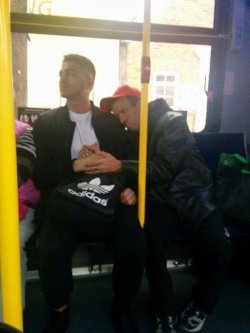 monsterinblacktights:  abouttheseprettythings:  fit4forty:  Man with special needs comforted by stranger A sweet photo taken in Hamilton, Ontario, has now gone  viral capturing one man’s act of kindness towards a complete stranger in  need.  A post