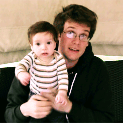 bellatrix-prior:  peter-thedoctor-capaldi:  marrecarandgi:  Is it just me or John Green looks like James Potter nursing Harry?  make john green find the thing  john green will die when he finds the thing 