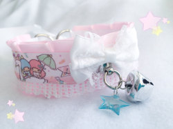 cat-sessorize:  Little twin stars kittenplay collar with lace Cat-sessorize! 