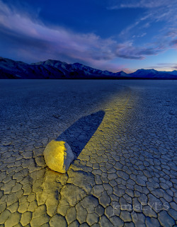Racetrack Playa at dusk with a little help