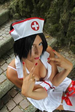 dirty-gamer-girls:  Kawaii Akali - Nurse Skin by Vyckina by VyckinaJoin us on Facebook Do You Like Cosplay Babes?