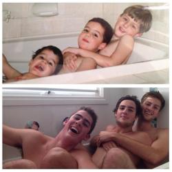Aguywithoutboxers:  February 6, 2014   Growing Up Nudes Naked Brothers  Brotherly