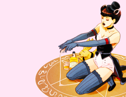 namors:  ↳ Zatanna Zatara + Bunny Constantine in DC Bombshells #29 